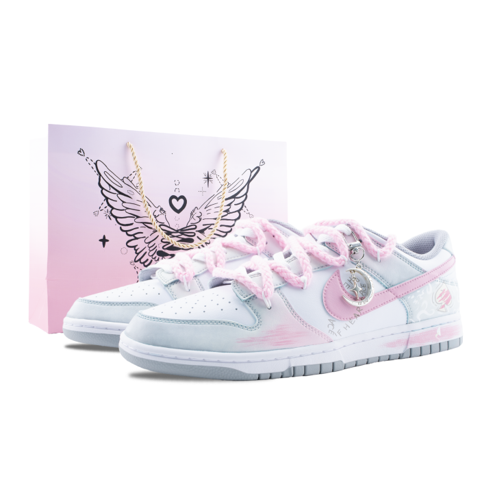Nike Nike Dunk Peach Dream Tea Abrasion Resistant Low top Skateboard Shoes Unisex Gray Pink