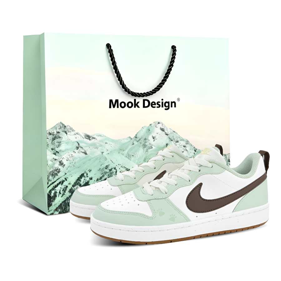 Nike Nike Court Borough Matcha Cat Paw Shopping Bag Cushioning Lightweight Low top Skateboard Shoes Women's Green
