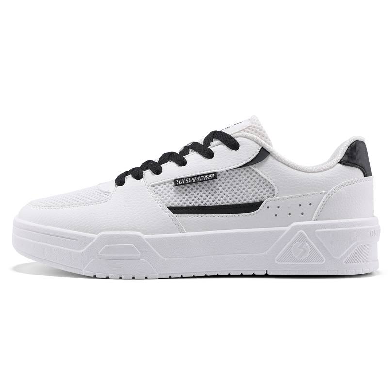 361° Wander Slip Resistant And Abrasion Resistant Coverage Low top Skateboard Shoes Men's White Black