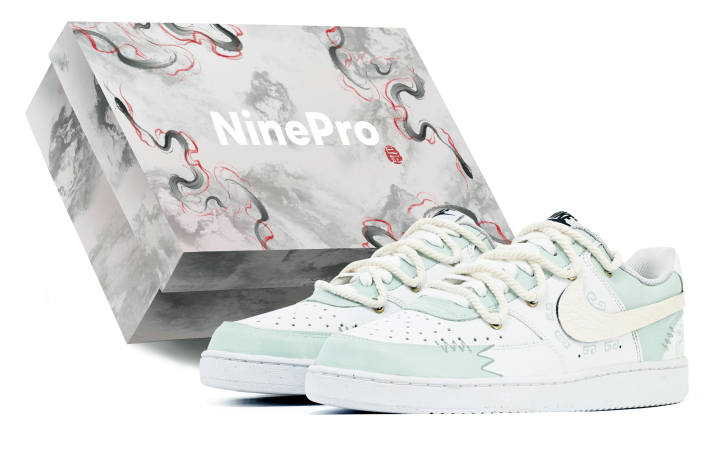 Nike Nike Court Vision 1 Slip Resistant Abrasion Resistant Low top Skateboard Shoes Men's Cyan