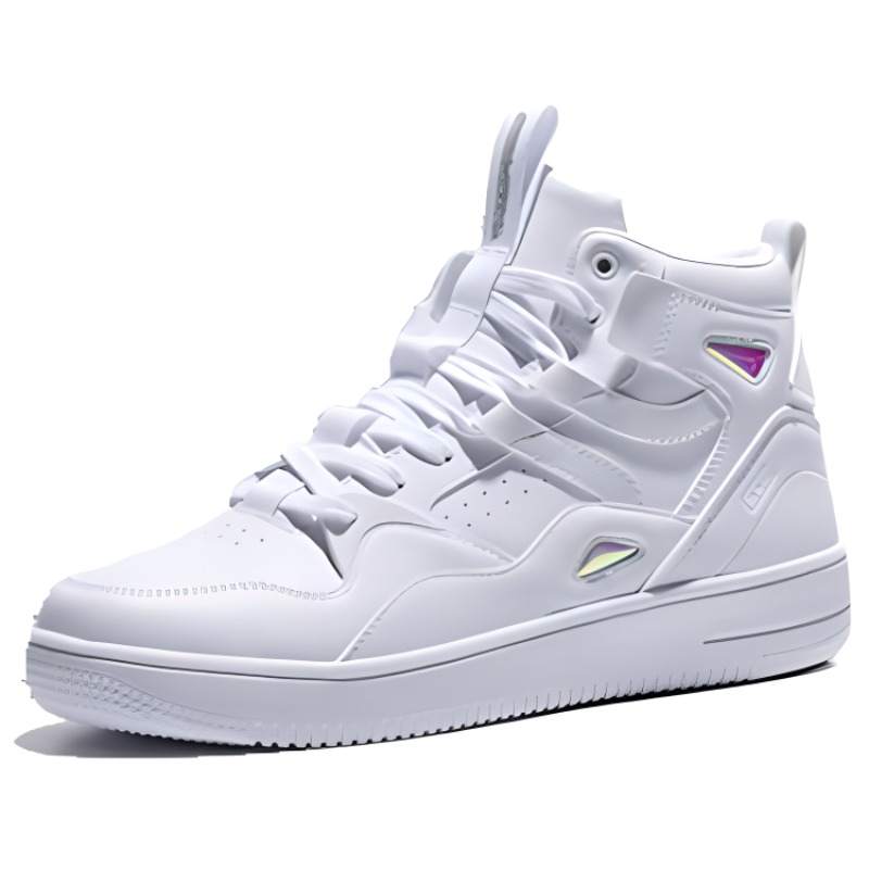 XTEP Air Force 1 Slip Resistant Cushioning Abrasion Resistant Mid top Skateboard Shoes Men's White