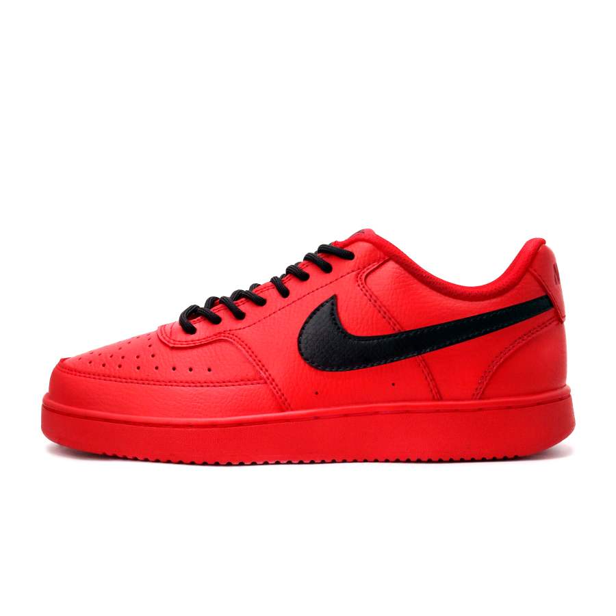 Nike Nike Court Vision 1 Leather Comfortable Breathable Low top Skateboard Shoes Men's Red Black