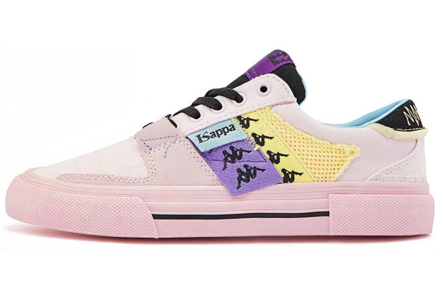 Kappa Fabric Casual Abrasion Resistant, Lightweight, And Breathable Low top Skateboard Shoes Unisex Pink