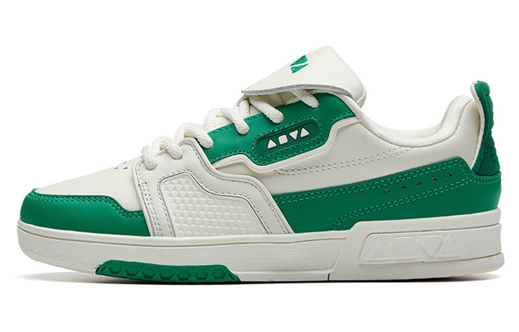 Anta Slip Resistant Abrasion Resistant Low top Skateboard Shoes Women's White Green