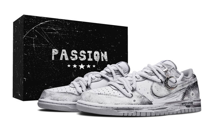 Nike Nike Big Moon Gift Box Set Abrasion Resistant Low top Skateboard Shoes Unisex Silver White