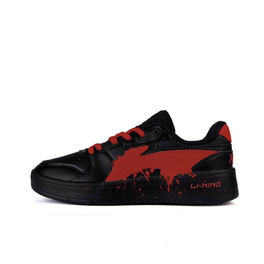 Li-Ning Li Ning Slip Resistant Cushioning Abrasion Resistant Low top Skateboard Shoes Men's Black Red