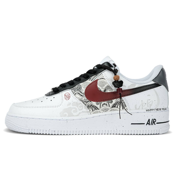 Nike Nike Air Force 1 Abrasion Resistant Abrasion Resistant Low top Skateboard Shoes Men's Black White
