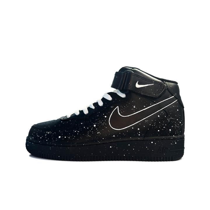 Nike Nike Air Force 1 Slip Resistant Abrasion Resistant Mid top Skateboard Shoes Unisex Black White