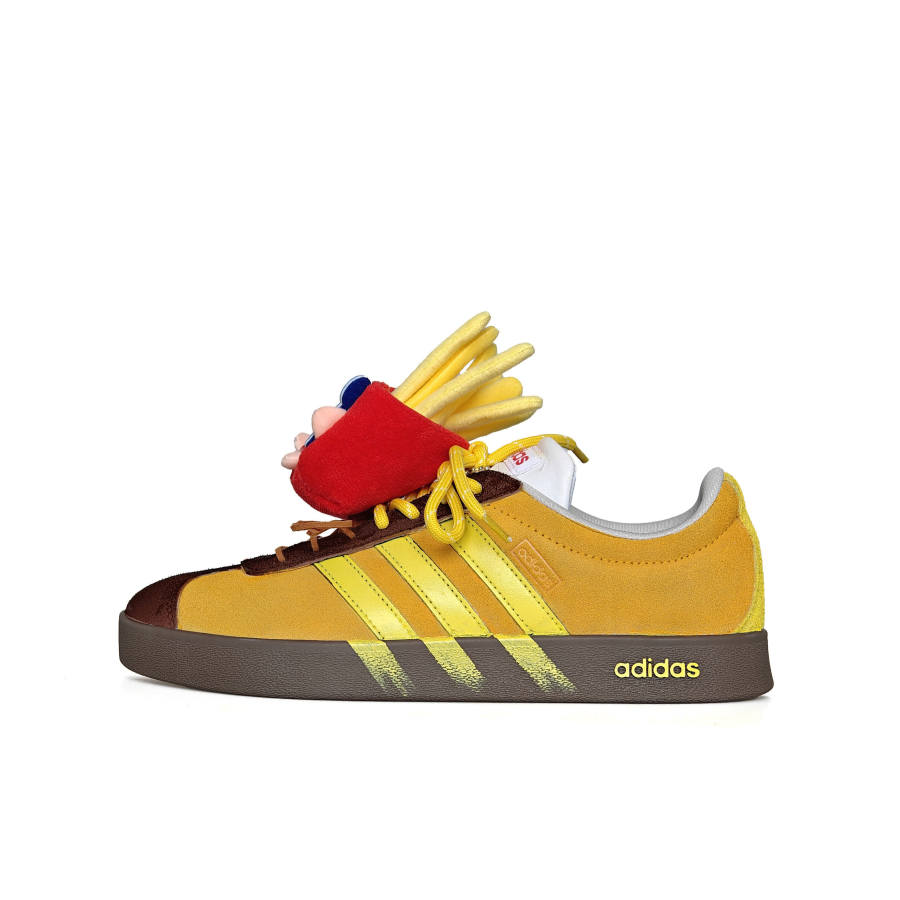 Adidas Adidas VL COURT 2.0 Abrasion Resistant Abrasion Resistant Low top Skateboard Shoes Unisex Yellow Brown