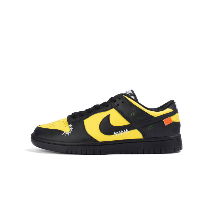 Nike Nike Dunk Leather Cushioning Abrasion Resistant Lightweight Low top Skateboard Shoes Unisex Black Yellow