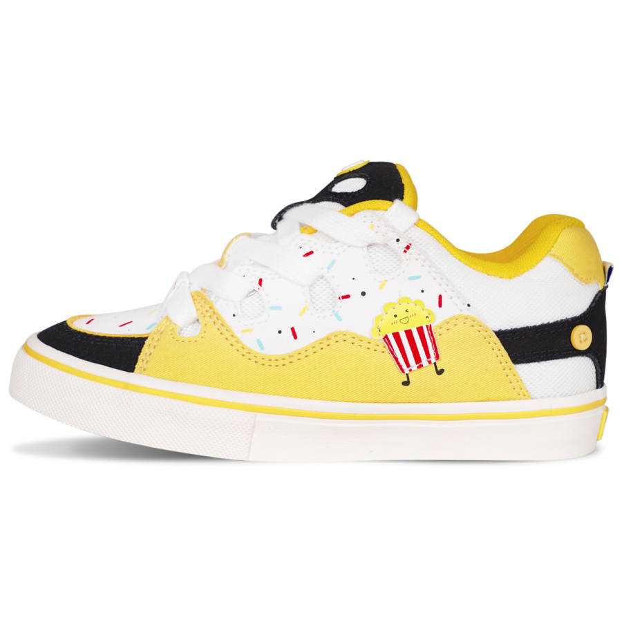 Ollieskate Slip Resistant Cushioning Abrasion Resistant Low top Skateboard Shoes Unisex Black Yellow