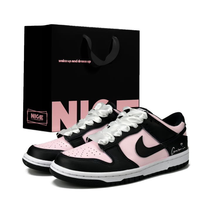 Nike Nike Dunk Abrasion Resistant Low top Skateboard Shoes Women's Black Pink