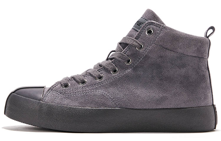 FEIYUE Mountains And Seas Theme Fleece-lined Slip-Resistant Cushioning High-top Skateboard Shoes Unisex Gray