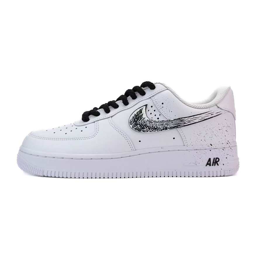 Nike Nike Air Force 1 Wave Surge Blade Abrasion Resistant Low top Skateboard Shoes Unisex White