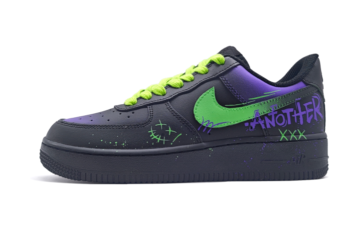 Nike Nike Air Force 1 Graffiti Dreamer Slip Resistant Abrasion Resistant Low top Skateboard Shoes Unisex Black