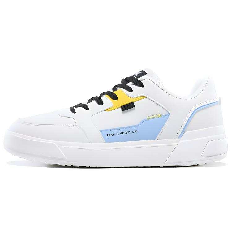PEAK Abrasion Resistant Lightweight Wear resistant And Lightweight Low top Skateboard Shoes Women's White Blue Yellow