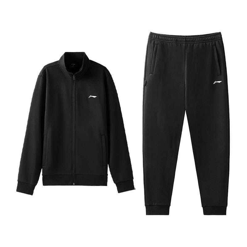 Li-Ning Li Ning Fashion Versatile Loose Fit Fleece Lined Cardigan Sweatshirt Comfortable Pants Casual Sportswear Unisex