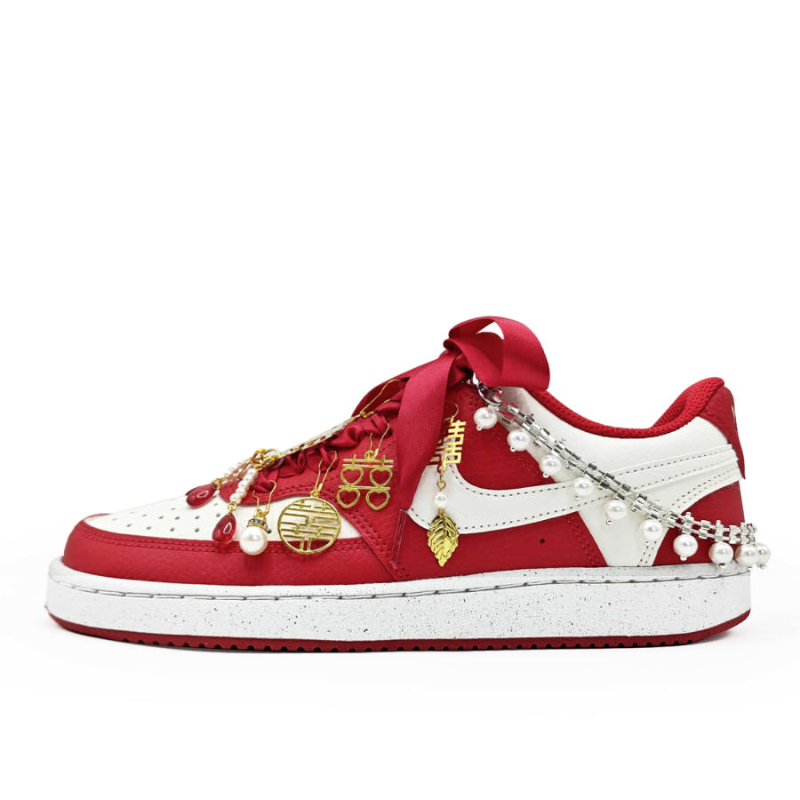 Nike Nike Court Vision Cushioning, Wear Resistant Low top Skateboard Shoes Women's Red Gold