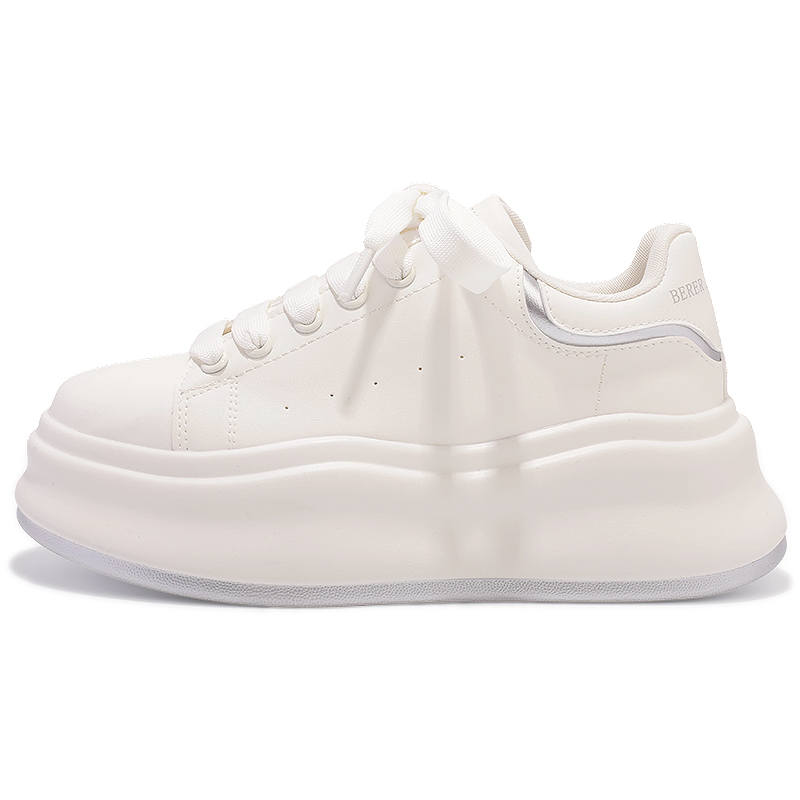 SHENLINSEN Cushioning, Wear Resistant Low top Skateboard Shoes Women's Beige Silver