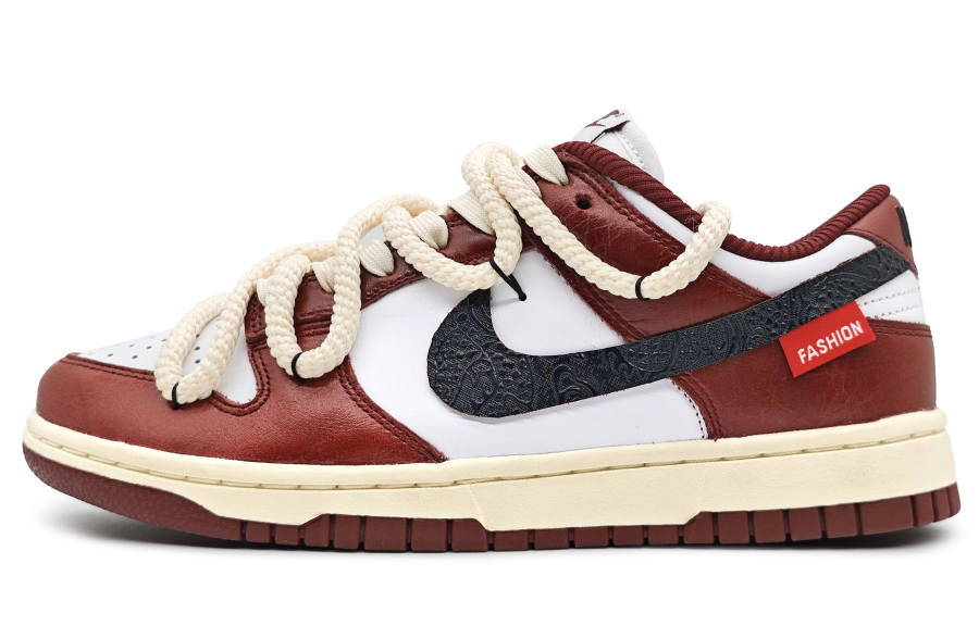 Nike Nike Dunk Slip Resistant Cushioning Abrasion Resistant Lightweight Low top Skateboard Shoes Women's Burgundy