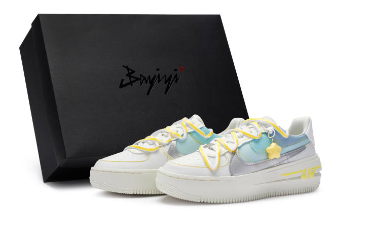 Nike Nike Air Force 1 Skateboard Shoes Women's Low Top Blue/Yellow