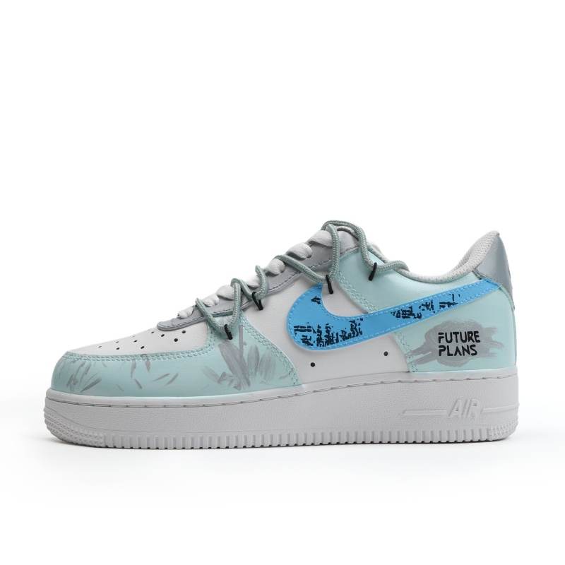Nike Nike Air Force 1 Teal Floss Low top Skateboard Shoes Unisex Gray Blue
