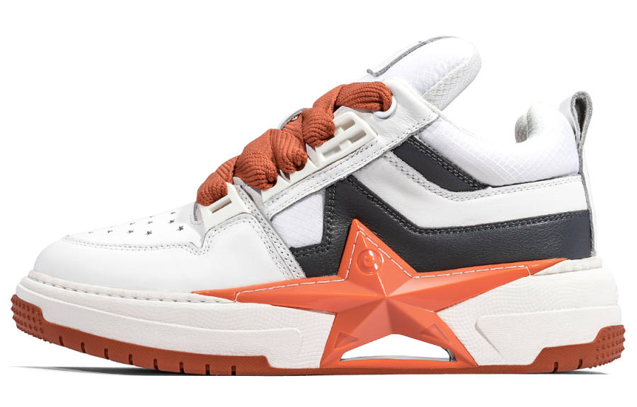 PENTAGONAL HEART Step Star Dream Collection Support Height Increasing Low top Skateboard Shoes Unisex Orange Red
