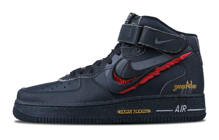 Nike Nike Air Force 1 AI Assisted Design 3D Printing, Dracula, Deconstruction Comfortable Mid top Skateboard Shoes Men's