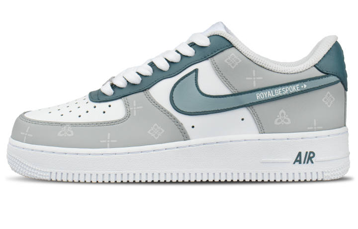 Nike Nike Air Force 1 Synthetic Leather Coverage Low top Skateboard Shoes Unisex Gray
