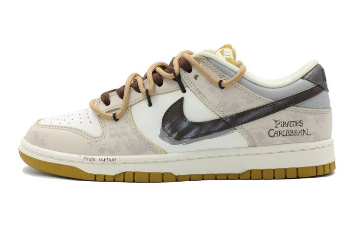 Nike Nike Dunk Pirate Captain Cushioning Low top Skateboard Shoes Unisex Khaki Gray