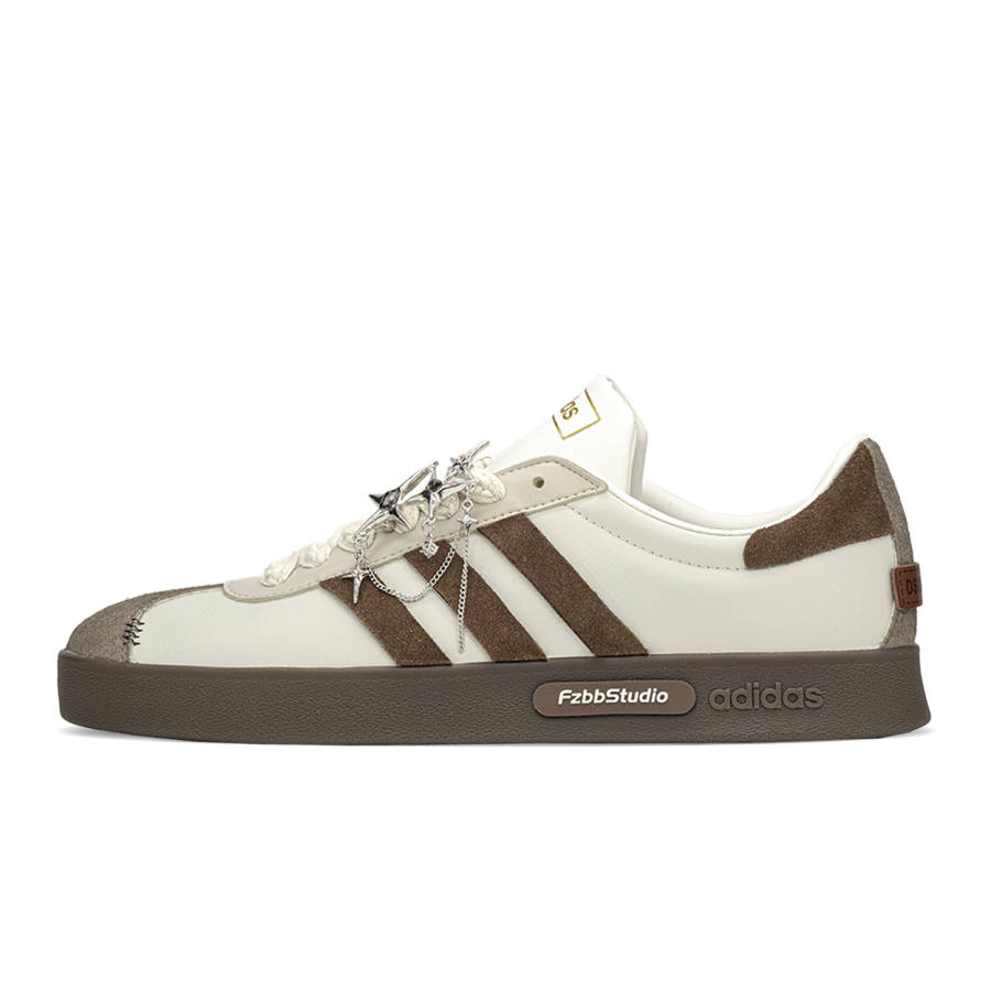 Adidas Adidas Vl Court Slip Resistant Slip Resistant Low top Skateboard Shoes Unisex Beige Red