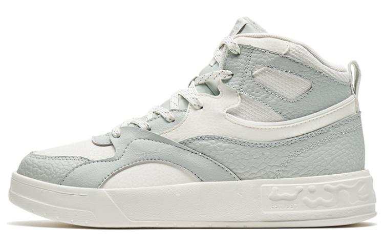 XTEP Clover 2.0 Slip Resistant Abrasion Resistant High top Skateboard Shoes Women's Gray White