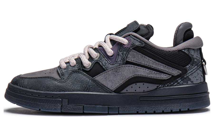 Li-Ning PLEASURES x Li Ning Wear resistant And Lightweight Low top Skateboard Shoes Women's Black