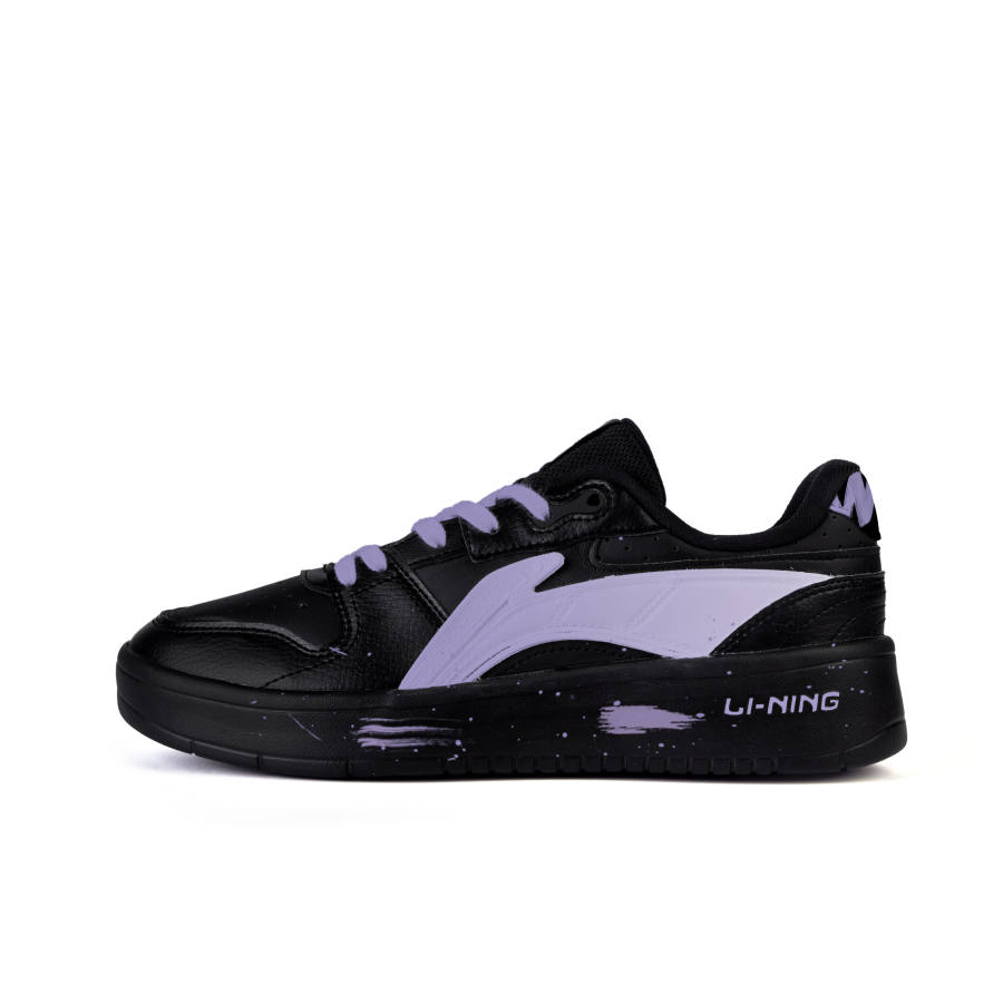 Li-Ning Li Ning Slip Resistant Cushioning Abrasion Resistant Low top Skateboard Shoes Men's Black Purple