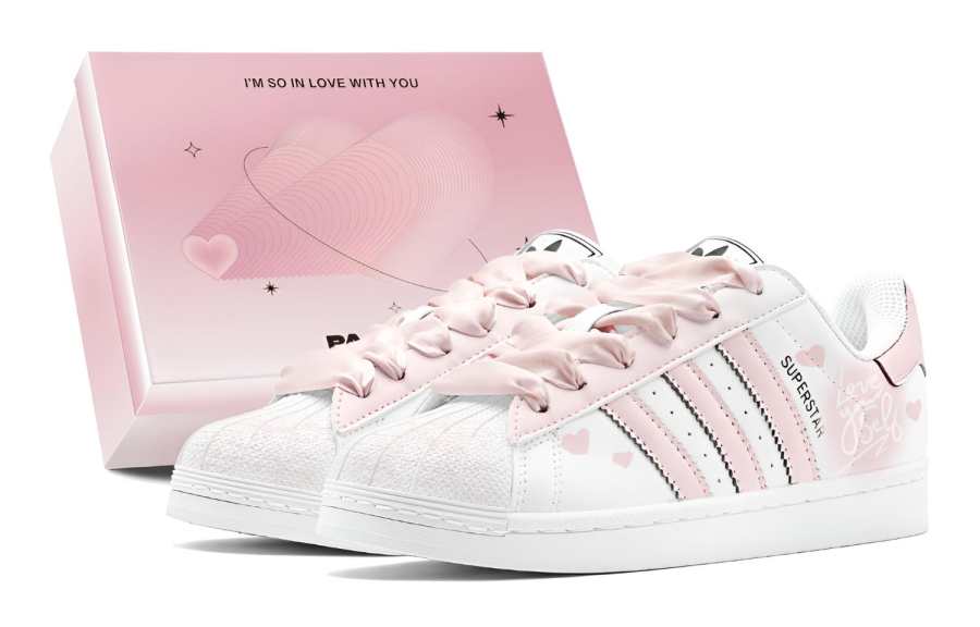 Adidas Originals Superstar 2 Low top Skateboard Shoes Unisex Pink White