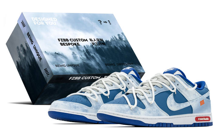 Nike Nike Dunk Box, Esman Abrasion Resistant Abrasion Resistant Low top Skateboard Shoes Men's Blue White