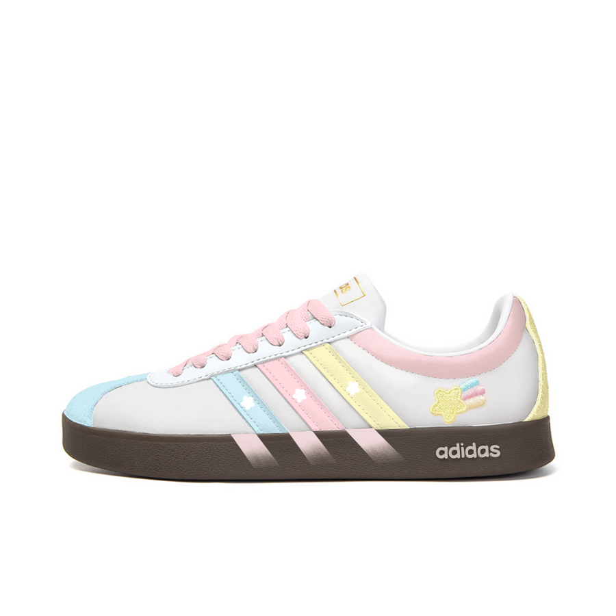 Adidas Adidas VL COURT 2.0 Cushioning Abrasion Resistant Low top Skateboard Shoes Unisex White