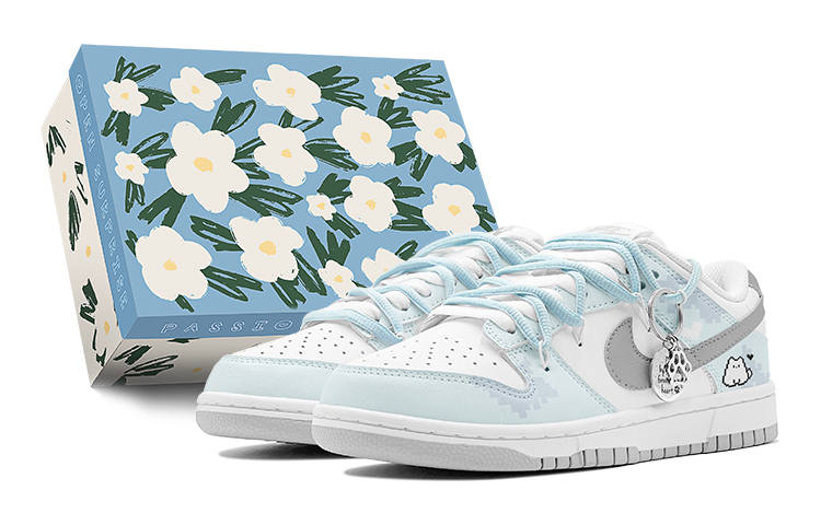 Nike Nike Dunk Romantic 520 Pixel Kitten, Anti Aging Outfit Low top Skateboard Shoes Men's Blue White
