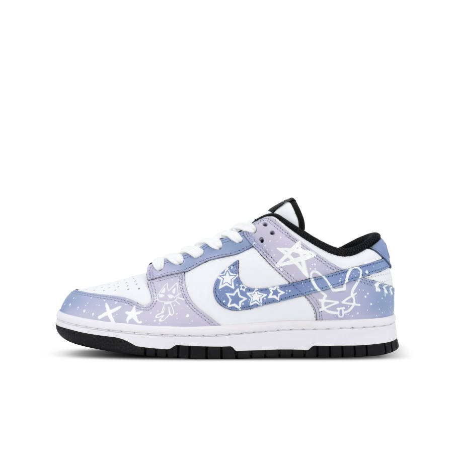 Nike Nike Dunk Panda, Lucky Star Abrasion Resistant Abrasion Resistant Low top Skateboard Shoes Unisex White Purple
