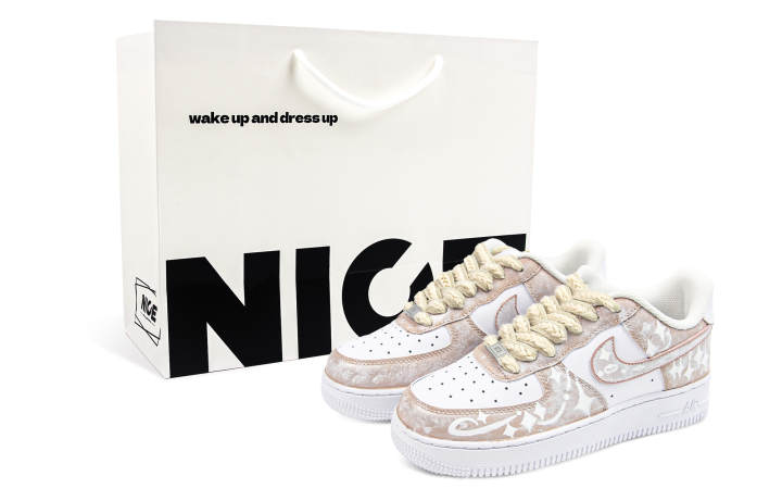 Nike Nike Air Force 1 Abrasion Resistant Low top Skateboard Shoes Unisex Rose Gold