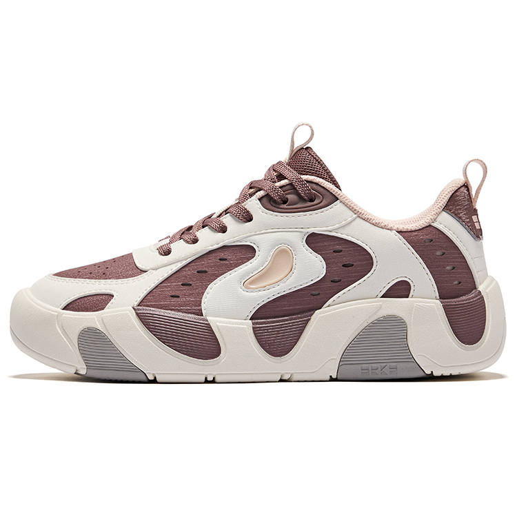Erke Pumpkin Shoe Slip Resistant Abrasion Resistant Low top Skateboard Shoes Women's Dusty Purple Dusty Crystal White