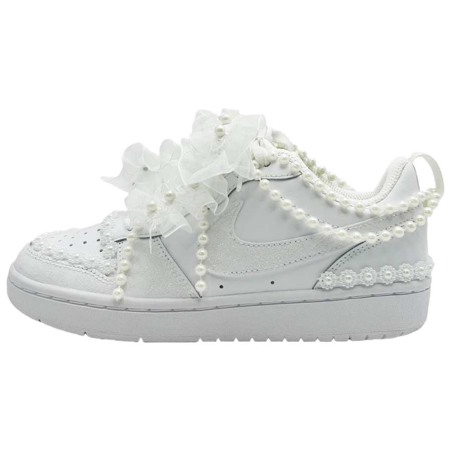Nike Nike Court Borough Pure White Yarn Bridal Slip Resistant Slip Resistant Low top Skateboard Shoes Women's White