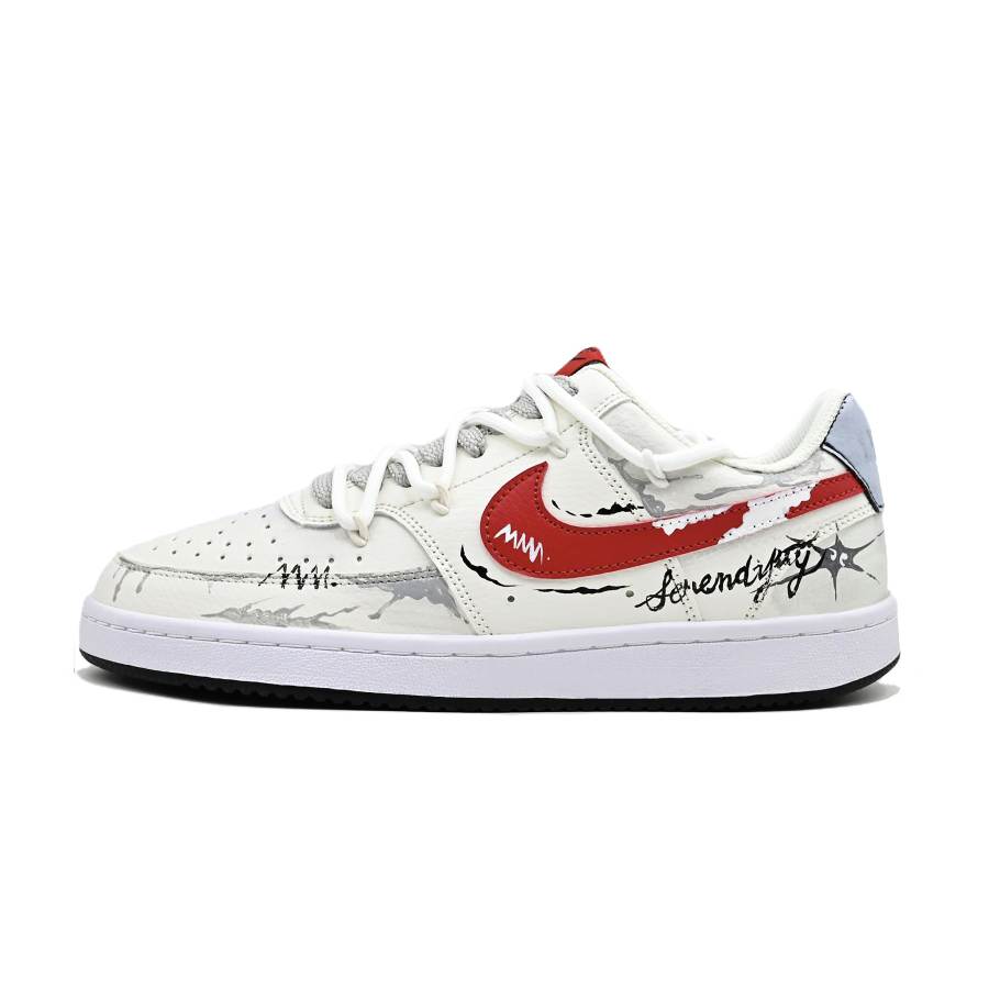 Nike Nike Court Vision Photobook Synthetic Leather Slip Resistant Abrasion Resistant Low top Skateboard Shoes Men's Gray