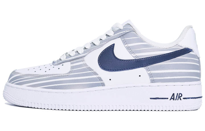 Nike Nike Air Force 1 Abrasion Resistant Breathable Height Increasing Low top Skateboard Shoes Unisex Blue & White