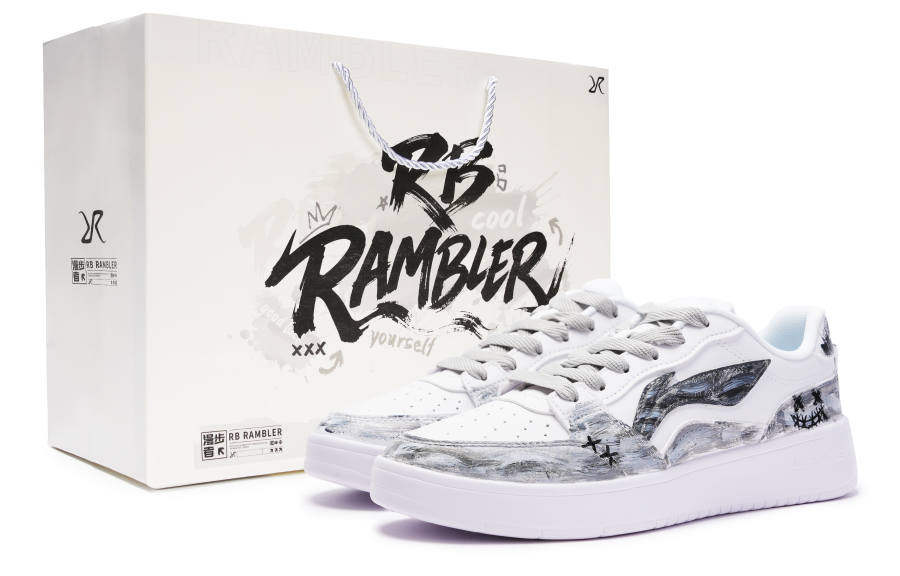 Li-Ning Li Ning Sycee Wear resistant And Lightweight Low top Skateboard Shoes Unisex Gray White