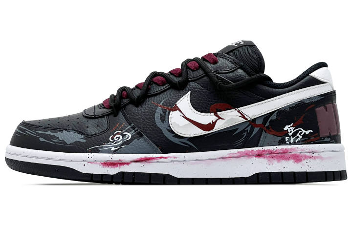 Nike Nike Big Abrasion Resistant Breathable Abrasion Resistant Breathable Low top Skateboard Shoes Men's Black White Red