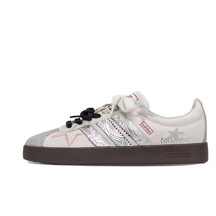 Adidas Neo VL Court 2.0 Low top Skateboard Shoes Unisex Silver Gray
