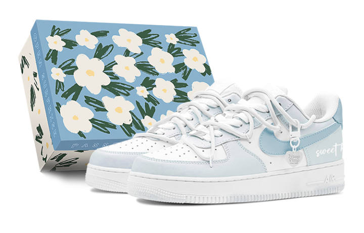 Nike Nike Air Force 1 Low top Skateboard Shoes Women's Blue White