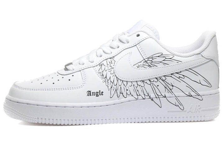 Nike Nike Air Force 1 Air Force 1 Leather Abrasion Resistant Abrasion Resistant Low top Skateboard Shoes Men's White Black