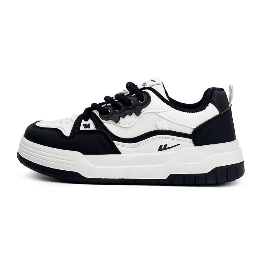 Warrior Cushioning Breathable Height Increasing Low top Skateboard Shoes Women's White Black